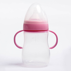 Бутылочка для кормления, с ручками, 300 мл, от 0 мес., цвет розовый - Фото 1