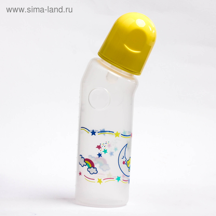 Бутылочка для кормления изогнутая, 250 мл, от 0 мес., цвет жёлтый - Фото 1