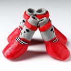 Носки с прорезиненной подошвой "Мишки", размер S (4 х 5 см), красные - Фото 2