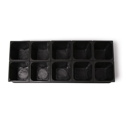 Набор для рассады: стаканы по 1 л (10 шт.), поддон 61×23 см, чёрный