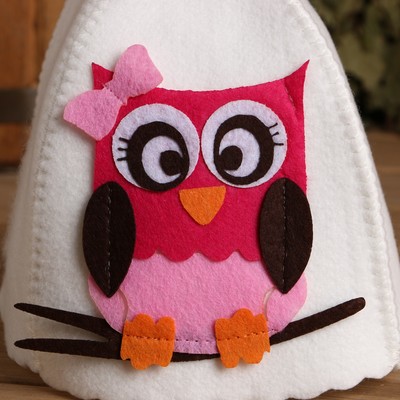 Шапка для бани и сауны, детской, с аппликацией «Мэри», экофетр, войлок