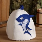 Шапка для бани и сауны «Акулёнок», полиэстер, детская, белая - Фото 1