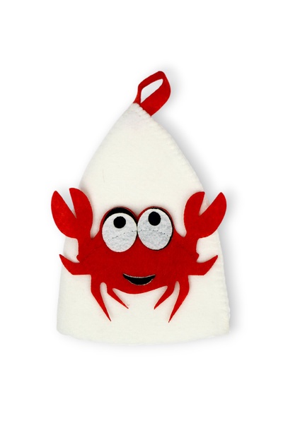 Шапка для бани и сауны, детская, с аппликацией «Крабик», экофетр, войлок