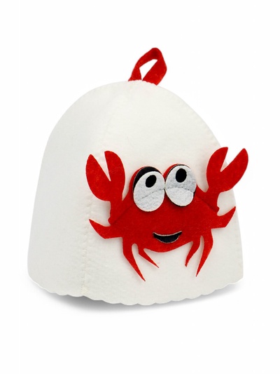 Шапка для бани и сауны, детская, с аппликацией «Крабик», экофетр, войлок