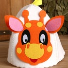 Шапка для бани с детской аппликацией "Жирафик" войлок - Фото 2