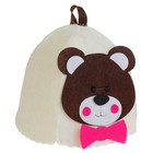 Шапка для бани с детской аппликацией "Медвежонок" войлок - Фото 3