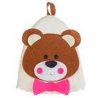 Шапка для бани с детской аппликацией "Медвежонок" войлок - Фото 4