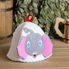 Шапка для бани с детской аппликацией "Слонёнок" войлок - Фото 8