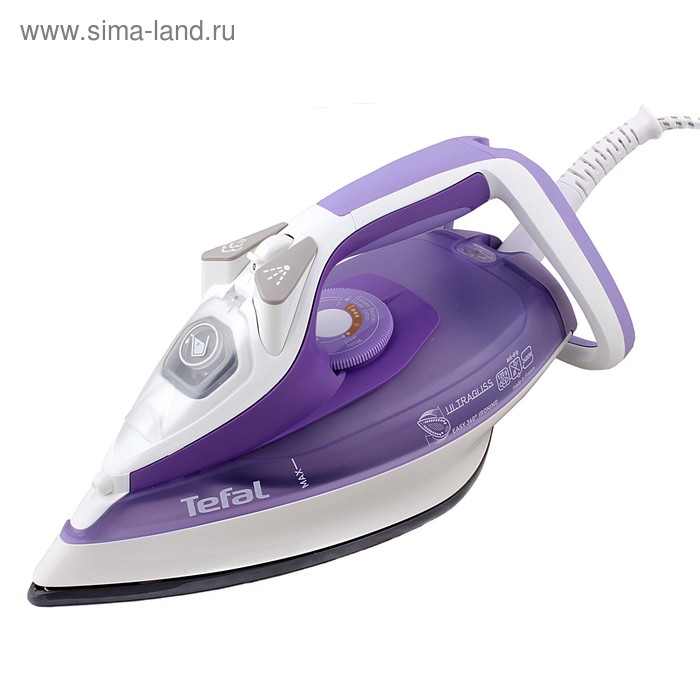 Утюг Tefal FV4850D0, 2400 Вт, керамическая подошва, бело-фиолетовый - Фото 1