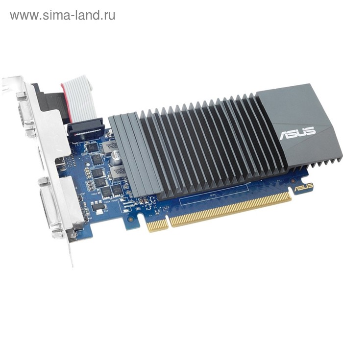 Видеокарта Asus GeForce GT 710 (GT710-SL-2GD5-BRK) 2G, 64bit, GDDR5, 902/5010, Ret - Фото 1