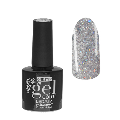 Гель-лак для ногтей, 216-214-45, однофазный, LED/UV, 10мл, цвет 216-214-45 прозрачный с блёстками