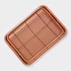 Противень «Прима. Гриль», 35×25 см, с решёткой, антипригарное покрытие, коричневый - Фото 3