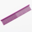 Расческа для шерсти с гальваническим покрытием, 18 х 3 см, фиолетовая - Фото 2