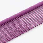 Расческа для шерсти с гальваническим покрытием, 18 х 3 см, фиолетовая - фото 8349429
