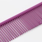 Расческа для шерсти с гальваническим покрытием, 18.8×4.2 см, фиолетовая - Фото 3