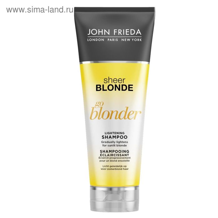 Осветляющий шампунь John Frieda Sheer Blonde Go Blonder для натуральных, мелированных и окрашенных волос, 250 мл - Фото 1