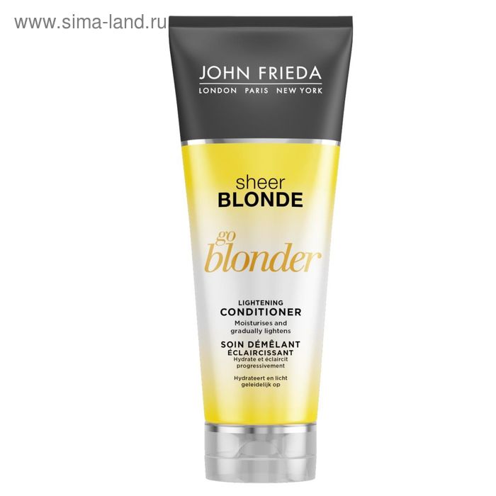 Кондиционер осветляющий John Frieda Sheer Blonde Go Blonder, для натуральных, мелированных и окрашенных светлых волос, 250 мл - Фото 1