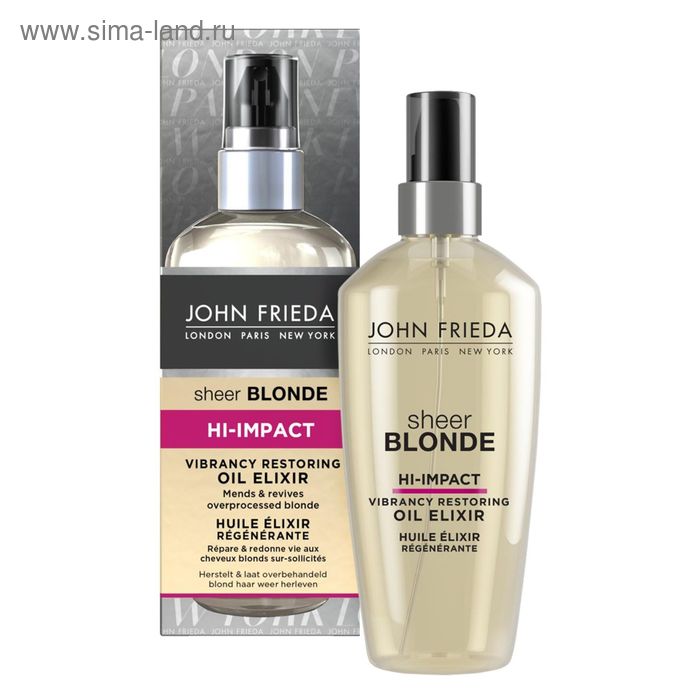 Масло-эликсир John Frieda Sheer Blonde HI-IMPACT для восстановления сильно поврежденных волос, 100 м - Фото 1