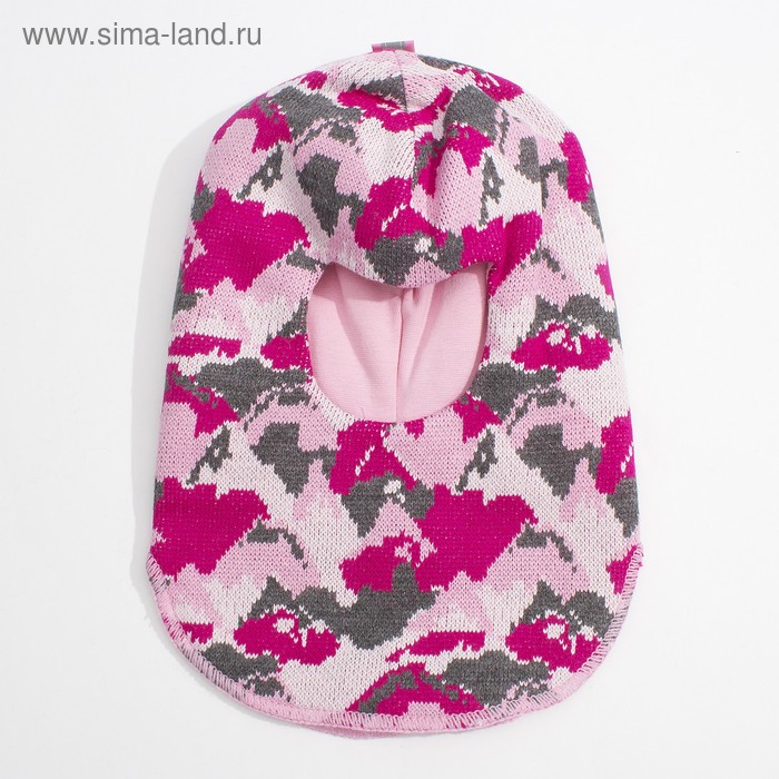 Головной убор детский (шлем), размер 48-50, цвет розовый Cb-14 - Фото 1