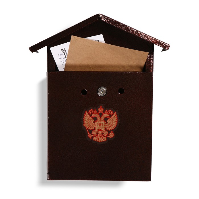 Ящик почтовый с замком, вертикальный, «Домик-Элит», коричневый - Фото 1