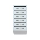 Ящик почтовый многосекционный, 6 секций, с задней стенкой, серый, дверка МИКС - фото 9804151
