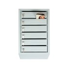 Ящик почтовый многосекционный, 6 секций, с задней стенкой, серый, дверка МИКС - фото 9804157