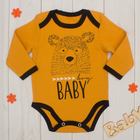 Боди детское с дл.рукавом Крошка Я "Baby bear" жёлт, рост 62-68см (3-6мес) - Фото 1