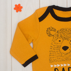 Боди детское с дл.рукавом Крошка Я "Baby bear" жёлт, рост 62-68см (3-6мес) - Фото 3