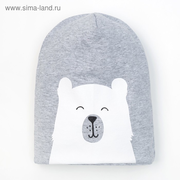 Чепчик (шапочка) Крошка Я "Baby bear" сер, р-р 50 (3-4 года) - Фото 1