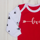 Костюм детский Крошка Я "LOVE" красн, рост 62-68см (3-6мес) - Фото 3