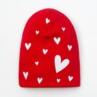 Чепчик (шапочка) Крошка Я "LOVE" красн, р-р 44 (6-9 мес) - Фото 1
