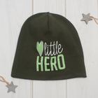 Чепчик (шапочка) Крошка Я "Герой" хаки, р-р 44 (6-9 мес) - Фото 1