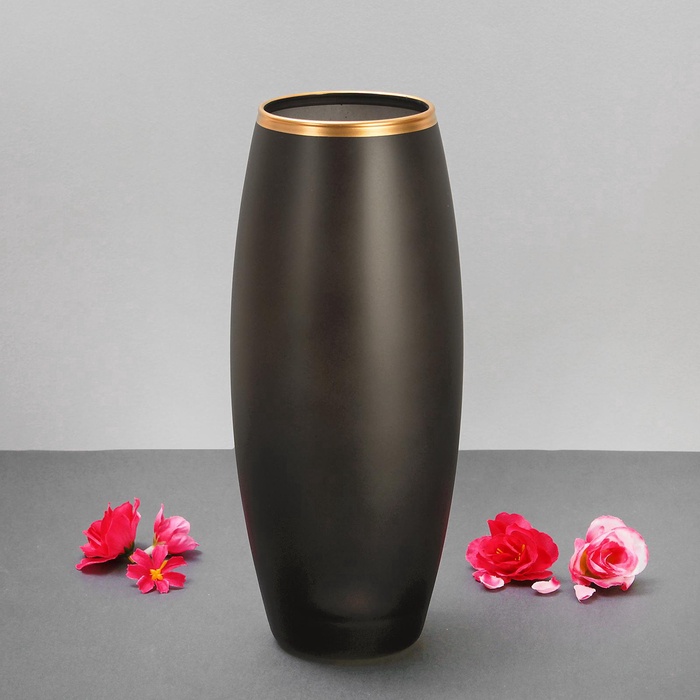 Ваза «Унисон», 1.8 л, 8×11×26 см, стекло, чёрная - Фото 1