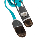 Кабель 2 в 1 RITMIX RCC-200, micro USB/lighting - USB, плоский, 1 А, 1 м, синий - Фото 2