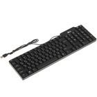 Клавиатура Ritmix RKB-111, проводная, мембранная, кабель 1.3 м, 102 клавиши, USB, чёрная - Фото 1
