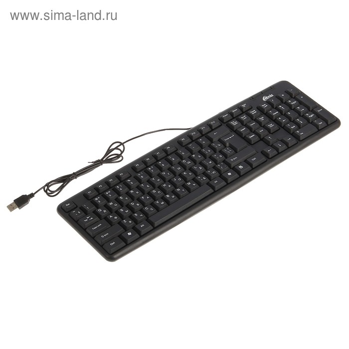 Клавиатура Ritmix RKB-103, проводная, мембранная, кабель 1.3 м, 107 клавиш, USB, чёрная - Фото 1