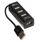 Разветвитель USB (Hub) Ritmix CR-2402, 4 порта, USB 2.0, черный, - Фото 1