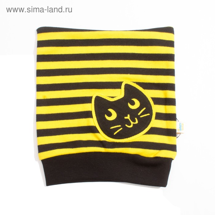 Шапка для девочки "Black_cat", рост 42 см, цвет чёрный/жёлтый ШП-156А - Фото 1