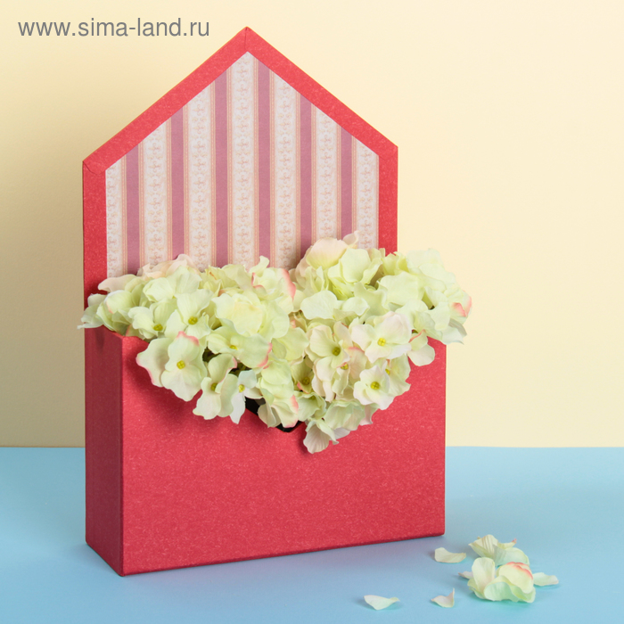 Коробка конверт для цветов 20 х 13 х 17 см - Фото 1