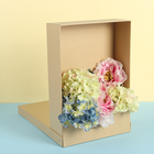 Коробка подарочная с откидной крышкой для цветов, бежевая, 36 х 25 х 9 см - Фото 2