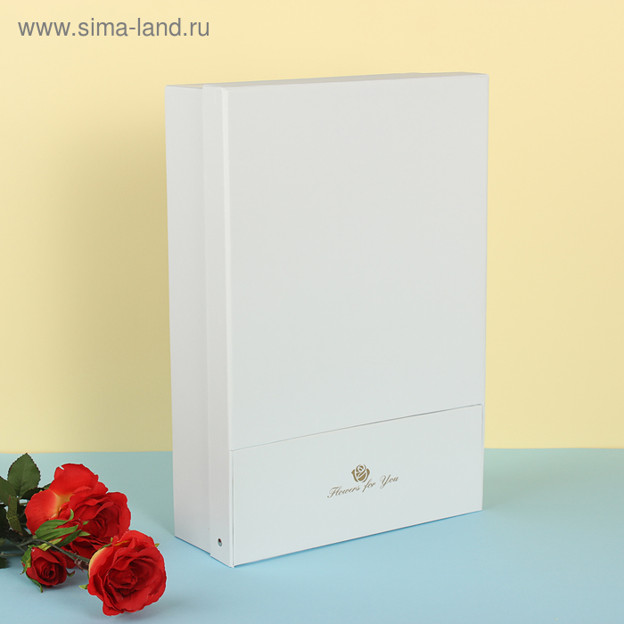 Коробка-переноска для цветов, белая, 36х25х9 см - Фото 1