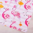 Бумага упаковочная глянцевая «Золотой фламинго», 70 х 100 см - Фото 3