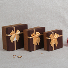 Набор коробок 3 в 1, цвет коричневый, 18 х 18 х 9,5 - 14 х 14 х 6,5 см - Фото 1