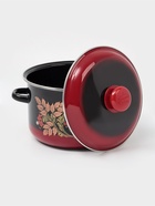 Кастрюля эмалированная «Рябинушка», 4 л, d=22 см, с крышкой, индукция, чёрная, красная - Фото 2