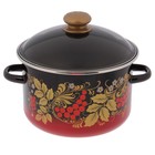 Кастрюля эмалированная «Рябинушка», 4 л, индукция, чёрная, красная - Фото 3