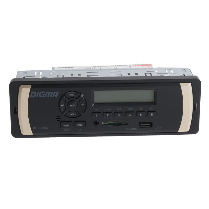 Автомагнитола Digma DCR-110G, 1DIN, 4 x 45 Вт, AUX, SD/MMC, USB - фото 51317433