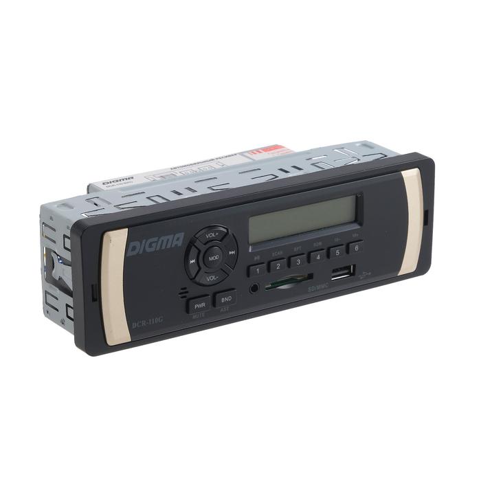 Автомагнитола Digma DCR-110G, 1DIN, 4 x 45 Вт, AUX, SD/MMC, USB - фото 51317434