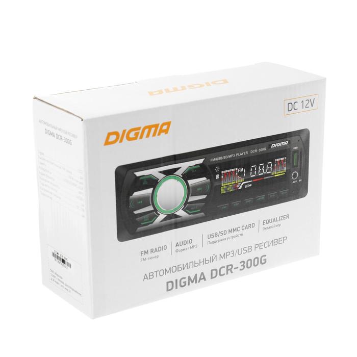 Автомагнитола Digma DCR-300G 1DIN, 4 х 45 Вт, USB, SD/MMC, AUX - фото 51430582