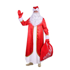 Карнавальный костюм "Дед Мороз искристый", атлас, шуба, шапка, варежки, борода, мешок, р-р 48-50 - Фото 4