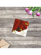 Открытка мини «От всей души», красные розы, 7×7 см - фото 67923112